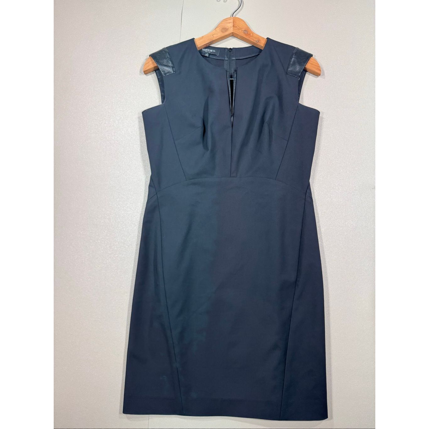 Lafayette 148 Leather Detailed Sheath Dress Msrp:$798 6-Petite